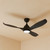 132cm 52-inch Black DC Ceiling Fan With Light Smart WiFi Remote 3 Blade 34W