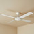 132cm 52-inch White DC Ceiling Fan Remote Control 4 Blade 36W 6 Speed