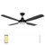 137cm 54-inch Black DC Ceiling Fan With Light WiFi Remote 4 Blade 35W