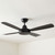 122cm 48-inch Black DC Ceiling Fan Remote 4 Blade 35W 6 Speed