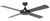 132cm 52inch Black Ceiling Fan 3 Speed