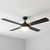132cm 52-inch Black AC Ceiling Fan With Light 3 Speed 4 Blade 54W