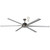 180cm 72inch Brushed Nickel Ceiling Fan With Remote 35W 5 Speed