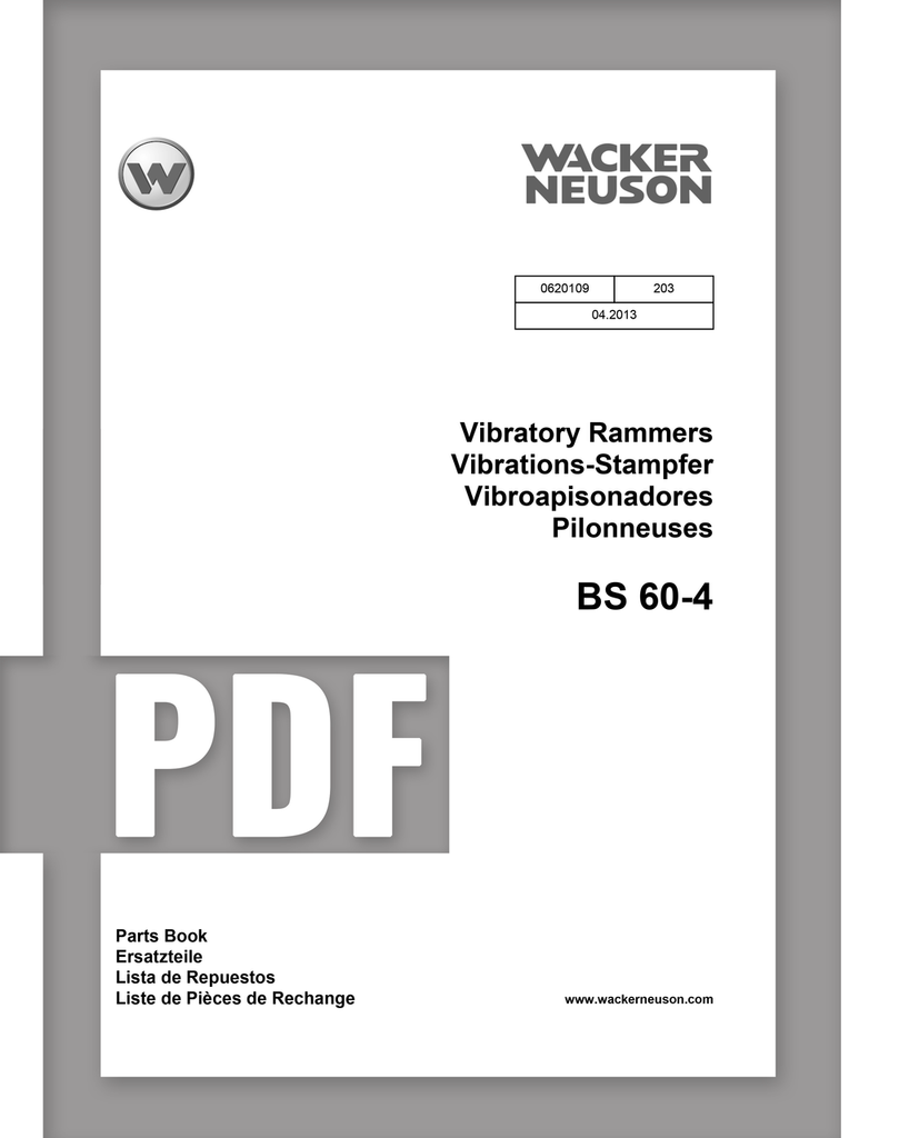 Parts Manual | BS60-4 - Item: 0620109, REV203 | Free Download - DHS