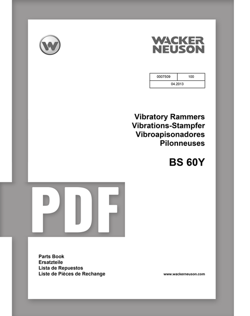 Parts Manual | BS60Y - Item: 0007509, REV100 | Free Download