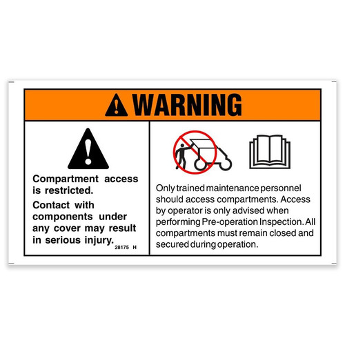 Decal,Warning-Compart Access | Genie 28175GT