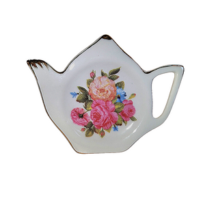 Tea Bag Holder -Sandra's, Rose Bone China by Grace Teaware: A place set your tea bag, tea ball, or spoon in sweet style. It is important to pamper yourself and okay to feel special, treat yourself! Includes: 1 Rose print with gold trim, Bone China, Tea Bag Holder Tea Bag Holder -Sandra's, Rose Bone China by Grace Teaware: A place set your tea bag, tea ball, or spoon in sweet style. It is important to pamper yourself and okay to feel special, treat yourself! Includes: 1 Rose print with gold trim, Bone China, Tea Bag Holder
