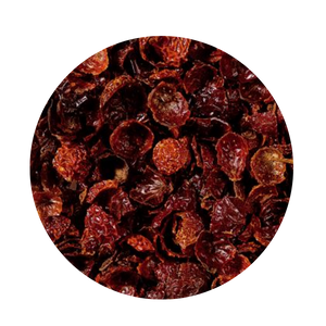 Rose Hips (Peels Broken) The rose hip is a bush that can reach heights of up to 5 m. Its 2 cm thick fruits are round or oval in shape and very tender. Rose hip varies from light to dark red, in autumn a real eye catcher in the woods. The plant originates in Europe, the Middle East and North Africa. Today, we import this product from different countries like Chile, Russia, Bulgaria and China. The rose hip peel is dried in wood-burning stoves and reaches us in big bags. It is especially suitable as a single fruit for a delicious and thirst-quenching infusion. In fruit tea blends it is today one of the most important ingredients and almost indispensable. Rose Hips (Peels Broken) The rose hip is a bush that can reach heights of up to 5 m. Its 2 cm thick fruits are round or oval in shape and very tender. Rose hip varies from light to dark red, in autumn a real eye catcher in the woods. The plant originates in Europe, the Middle East and North Africa. Today, we import this product from different countries like Chile, Russia, Bulgaria and China. The rose hip peel is dried in wood-burning stoves and reaches us in big bags. It is especially suitable as a single fruit for a delicious and thirst-quenching infusion. In fruit tea blends it is today one of the most important ingredients and almost indispensable.
