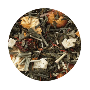 Green Tea Blend Acerola/Cherry/Pineapple: This taste explosion reflects all the newest trends. The glowing, ripe and slightly tangy acerola cherry is perfectly matched by the strong, summery sour cherries and ripe, dripping, sweet pineapple. A dash of lemon grass brings just the right amount of tanginess to this green tea blend. Ingredients:green tea Sencha (64%), lemon grass, pineapple cubes (pineapple, sugar), pineapple flakes, flavoring, freeze-dried acerola cherries, whole sour cherries, freeze-dried cherry pieces, safflower Green Tea Blend Acerola/Cherry/Pineapple: This taste explosion reflects all the newest trends. The glowing, ripe and slightly tangy acerola cherry is perfectly matched by the strong, summery sour cherries and ripe, dripping, sweet pineapple. A dash of lemon grass brings just the right amount of tanginess to this green tea blend. Ingredients:green tea Sencha (64%), lemon grass, pineapple cubes (pineapple, sugar), pineapple flakes, flavoring, freeze-dried acerola cherries, whole sour cherries, freeze-dried cherry pieces, safflower