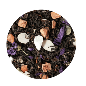 True Love - Violet/Macaron Black Tea (Loose Leaf): They are round and spectacularly colourful. They are sweet and just a pure pleasure for those little "Me Moments“ in our everyday madness. This special black tea blend will not disappoint. An absolute must for trendsetter! Ingredients: Black tea (76 %), apple pieces, sliced almonds, flavoring, mallow blossoms, freeze-dried yoghurt granules (skimmed milk yogurt, sugar, maltodextrin, modified starch, acidifying agent: citric acid) Taste: This special black tea blend of almonds and florals of deep blue violet. results in an exciting combination of nutty, floral and sweet nuances. An absolute must for trendsetter! True Love - Violet/Macaron Black Tea (Loose Leaf): They are round and spectacularly colourful. They are sweet and just a pure pleasure for those little "Me Moments“ in our everyday madness. This special black tea blend will not disappoint. An absolute must for trendsetter! Ingredients: Black tea (76 %), apple pieces, sliced almonds, flavoring, mallow blossoms, freeze-dried yoghurt granules (skimmed milk yogurt, sugar, maltodextrin, modified starch, acidifying agent: citric acid) Taste: This special black tea blend of almonds and florals of deep blue violet. results in an exciting combination of nutty, floral and sweet nuances. An absolute must for trendsetter!