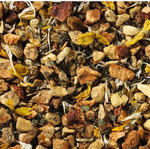Herb tea blend Ginger Honey Milk (Loose Leaf) A blend, which demands to be spooned up: The creamy honey flavor reminds of a hot glass of milk, which is rounded off by the sweetness of the apple pieces. The smooth hint of ginger will inspire all your senses. A spicy and yet sweet taste that makes this tea indulgence unique. Ginger pieces,79%, apple pieces, flavoring, blackberry leaves, sunflower blossoms, white cornflower blossoms, pollen. Brewing: 10-12 minutes 203-212 °F 1-2 level tsp./ 6 oz serving Herb tea blend Ginger Honey Milk (Loose Leaf) A blend, which demands to be spooned up: The creamy honey flavor reminds of a hot glass of milk, which is rounded off by the sweetness of the apple pieces. The smooth hint of ginger will inspire all your senses. A spicy and yet sweet taste that makes this tea indulgence unique. Ginger pieces,79%, apple pieces, flavoring, blackberry leaves, sunflower blossoms, white cornflower blossoms, pollen. Brewing: 10-12 minutes 203-212 °F 1-2 level tsp./ 6 oz serving