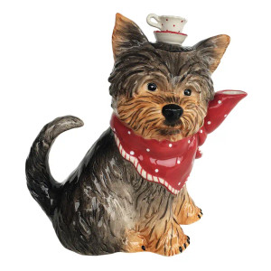 Experience the joy of owning a unique, handcrafted ceramic teapot from Blue Sky Clayworks. Our Ruby Dog Teapot, designed by our renowned artist Heather Goldmine, is a beautiful addition to any kitchen or tabletop. With dimensions of 10'' x 4.75'' x 9'', it's the perfect size for your favorite tea. Made for your use, this teapot's charming design and high-quality craftsmanship set it apart. Enjoy the art of tea-making with this exquisite piece from our collection. Experience the joy of owning a unique, handcrafted ceramic teapot from Blue Sky Clayworks. Our Ruby Dog Teapot, designed by our renowned artist Heather Goldmine, is a beautiful addition to any kitchen or tabletop. With dimensions of 10'' x 4.75'' x 9'', it's the perfect size for your favorite tea. Made for your use, this teapot's charming design and high-quality craftsmanship set it apart. Enjoy the art of tea-making with this exquisite piece from our collection.