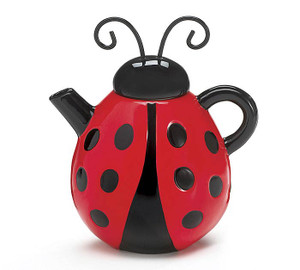 Details
Handwash only/FDA approved. Lucky Lady teapot
Ladybug shape teapot with wire antenna.
Hand painted raised ceramic. 6 3/4"H includes antenna x 1 1/2" opening, holds 19 oz.
Dishwasher safe/FDA approved/Microwave safe. 2 Hand painted ceramic lady bug mug. Includes gift box. 4"H X 3"Opening. Holds 10 oz. Details
Handwash only/FDA approved. Lucky Lady teapot
Ladybug shape teapot with wire antenna.
Hand painted raised ceramic. 6 3/4"H includes antenna x 1 1/2" opening, holds 19 oz.
Dishwasher safe/FDA approved/Microwave safe. 2 Hand painted ceramic lady bug mug. Includes gift box. 4"H X 3"Opening. Holds 10 oz.