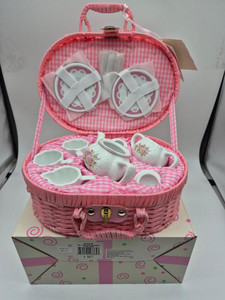 Toy Porcelain Tea Set in Basket-Pink Rose: It's a tea party set for two! Little Pink Rose print tea set in a pink picnic basket chest with pink check cloth liner. Perfect activity set for any little girl. ages 8+
1-Teapot,
2-Cup and Saucer,
2-Serving plates,
2 each, Spoon and Fork,
1-Storage Picnic basket.
This set is part of the Cornucopia's Toy Tea party set and comes with additional add on:
Perfect tea party companion doll by Apple Dumpling Dolls
1 oz (12 tea parties or more) Children's Tea available
There is hardly another fruit on this planet which is as popular among young and old as the strawberry. We are, therefore, presenting our decaffeinated, flavored green tea variation. Its mild and, at the same time, intense taste is due to a natural strawberry flavoring, which shines when interacting with the soft tea basis. Ingredients: decaffeinated green tea, freeze-dried strawberry pieces, natural flavoring type strawberry.
All choices are shipped together in one box.
Gift card enclosure Toy Porcelain Tea Set in Basket-Pink Rose: It's a tea party set for two! Little Pink Rose print tea set in a pink picnic basket chest with pink check cloth liner. Perfect activity set for any little girl. ages 8+
1-Teapot,
2-Cup and Saucer,
2-Serving plates,
2 each, Spoon and Fork,
1-Storage Picnic basket.
This set is part of the Cornucopia's Toy Tea party set and comes with additional add on:
Perfect tea party companion doll by Apple Dumpling Dolls
1 oz (12 tea parties or more) Children's Tea available
There is hardly another fruit on this planet which is as popular among young and old as the strawberry. We are, therefore, presenting our decaffeinated, flavored green tea variation. Its mild and, at the same time, intense taste is due to a natural strawberry flavoring, which shines when interacting with the soft tea basis. Ingredients: decaffeinated green tea, freeze-dried strawberry pieces, natural flavoring type strawberry.
All choices are shipped together in one box.
Gift card enclosure