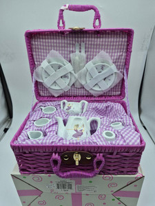 Toy Porcelain Tea Set in Basket-Purple Dancer: It's a tea party set for two! Little Purple dancer print tea set in a purple picnic basket chest with pink check cloth liner. Perfect activity set for any little girl. ages 8+
1-Teapot,
2-Cup and Saucer,
2-Serving plates,
2 each, Spoon and Fork,
1-Storage Picnic basket.
This set is part of the Cornucopia's Toy Tea party set and comes with additional add on:
Perfect tea party companion doll by Apple Dumpling Dolls
1 oz (12 tea parties or more) Children's Tea available
There is hardly another fruit on this planet which is as popular among young and old as the strawberry. We are, therefore, presenting our decaffeinated, flavored green tea variation. Its mild and, at the same time, intense taste is due to a natural strawberry flavoring, which shines when interacting with the soft tea basis. Ingredients: decaffeinated green tea, freeze-dried strawberry pieces, natural flavoring type strawberry.
All choices are shipped together in one box.
Gift card enclosure Toy Porcelain Tea Set in Basket-Purple Dancer: It's a tea party set for two! Little Purple dancer print tea set in a purple picnic basket chest with pink check cloth liner. Perfect activity set for any little girl. ages 8+
1-Teapot,
2-Cup and Saucer,
2-Serving plates,
2 each, Spoon and Fork,
1-Storage Picnic basket.
This set is part of the Cornucopia's Toy Tea party set and comes with additional add on:
Perfect tea party companion doll by Apple Dumpling Dolls
1 oz (12 tea parties or more) Children's Tea available
There is hardly another fruit on this planet which is as popular among young and old as the strawberry. We are, therefore, presenting our decaffeinated, flavored green tea variation. Its mild and, at the same time, intense taste is due to a natural strawberry flavoring, which shines when interacting with the soft tea basis. Ingredients: decaffeinated green tea, freeze-dried strawberry pieces, natural flavoring type strawberry.
All choices are shipped together in one box.
Gift card enclosure