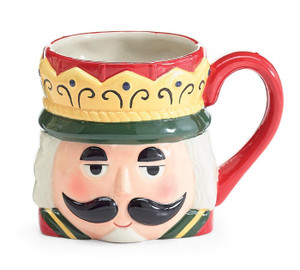 CLASSIC NUTCRACKER HEAD SHAPE MUG

Handwash only/FDA approved.

Nutcracker head shaped mug with raised elements. The nutcracker is red, gold, white, and green with a solid red handle.
4"H X 5.75"W X 4"D / 3"Opening
18 oz