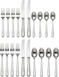 Lenox Opal Innocence Flatware, 20-Piece Set, Metallic

Lenox was founded in 1889 with a singular vision to set the highest standards for quality artistry and beauty. We bring a rich history of craftsmanship to modern day life; where families and friends gather to celebrate using pieces that are versatile and timeless. Scroll through our timeline to learn how we ve evolved to fit your needs over 130 years.

Box Opened Never Used