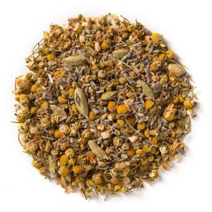 Sleep- Wellness Tea (loose Leaf) Ayurvedic Infusion provides the stability that the mind, body and emotional state need in order to unwind and prepare for a restful night's sleep. Ingredients: Organic chamomile flower, organic gotu kola leaf, organic orange peel, organic lavender flower, organic cinnamon bark, organic licorice root and organic cardamom seed. Taste: a floral blend with cinnamon and citrus top notes. Cornucopia's Tea line of organic Ayurvedic Infusions aims to promote balance between the mind, body and spirit. These adaptogenic tea blends are meant to align the inner elements and forces of the body, to the outer elements and forces of the universe. There are three types of sleep deficiencies in Ayurveda, which relate to the three doshas, or mind-body types: Vata, Kapha and Pitta. As the Vata dosha relates most directly to one's mental state, a Vata sleep disorder commonly presents itself in a restless mind, creating an inability to fall into a deep sleep, which can be counteracted with soothing lavender. Alternatively, imbalances in the Kapha dosha typically effect one's ability to recover from sleep; often times leaving one feeling lethargic and groggy after a full night's rest, which is best counteracted with chamomile. Lastly, imbalances in the Pitta dosha are more emotional in nature, but tend to present themselves biologically while interrupting sleep with symptoms that may include hot flashes, which can be avoided with the use of cooling gotu kola. Sleep- Wellness Tea (loose Leaf) Ayurvedic Infusion provides the stability that the mind, body and emotional state need in order to unwind and prepare for a restful night's sleep. Ingredients: Organic chamomile flower, organic gotu kola leaf, organic orange peel, organic lavender flower, organic cinnamon bark, organic licorice root and organic cardamom seed. Taste: a floral blend with cinnamon and citrus top notes. Cornucopia's Tea line of organic Ayurvedic Infusions aims to promote balance between the mind, body and spirit. These adaptogenic tea blends are meant to align the inner elements and forces of the body, to the outer elements and forces of the universe. There are three types of sleep deficiencies in Ayurveda, which relate to the three doshas, or mind-body types: Vata, Kapha and Pitta. As the Vata dosha relates most directly to one's mental state, a Vata sleep disorder commonly presents itself in a restless mind, creating an inability to fall into a deep sleep, which can be counteracted with soothing lavender. Alternatively, imbalances in the Kapha dosha typically effect one's ability to recover from sleep; often times leaving one feeling lethargic and groggy after a full night's rest, which is best counteracted with chamomile. Lastly, imbalances in the Pitta dosha are more emotional in nature, but tend to present themselves biologically while interrupting sleep with symptoms that may include hot flashes, which can be avoided with the use of cooling gotu kola.