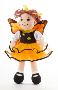 14" Apple Dumplin Yellow Butterfly Doll: This little lady is in her yellow butterfly outfit with swinging tutu and butterfly wings! Ready to be your little princess's tea party companion!   Includes:  1 14" Apple Dumplin Doll 14" Apple Dumplin Yellow Butterfly Doll: This little lady is in her yellow butterfly outfit with swinging tutu and butterfly wings! Ready to be your little princess's tea party companion!   Includes:  1 14" Apple Dumplin Doll