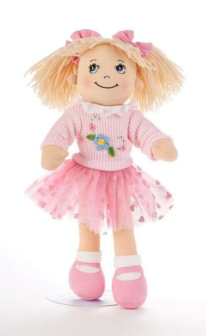14" Apple Dumplin Pink Tutu Doll: She's all dressed up in her prettiest play dress of pastel Pink Tutu skirt with matching sweater, and pink shoes.  A bit of sunshine sure to make any little girl happy, and best of all she's so ready to come to tea!    Includes:  1- 14" Apple Dumplin Doll