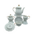 Grace Teaware White & Gold Scallop 11 pc Tea Set: 11pc porcelain Tea set in white with gold trim, scallop design. A classic, elegant set for 4. Very impressive on the table. What we love most about this classic beauty is that it can be used for any occassion, or holiday.  This set includes 4 cups and saucers, cream and sugar bowl, 5 cup Teapot.  Lovely for a ladies luncheon.  Gifting Idea: Birthday, Bridal Shower, or Mother's Day.  treat yourself or someone you love!   Includes:  11 pc porcelain tea set by Grace Teaware 1- 5 cup Teapot 4 - cup/saucer set 1- cream/sugar set White background with gold trim.  Dishwasher safe