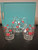 All Glass Tomato Design 4 cup Juice Set Vintage