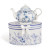 Brighten anyone's day with this beautiful tea set in its own matching print gift box with matching satin ribbon. A decorative tassel on the handle adds a lovely finishing touch. Gifting Idea: birthday gift, bridal shower, get well, treat yourself or someone you love. 

Includes:

9.5 x 5.6" Porcelain teapot, hold 4 cups (32 oz) 
2 cup/saucer
Soft white background with a English Blue Floral floral print
Dishwasher safe

Tea choices available to add to your order in the loose-leaf shop 

Teas and Teaware are shipped together,
Cornucopia Teas come in resealable pouches with decorative tea labels,
Includes a brewing guide.
If purchasing as a gift your personal message is included on the pamphlet.