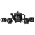 Witches Brew Black Teapot Set Teapot with 4 Mugs Product Size: 10.25" X 6.50" X 7.50" Capacity: 8 Fl oz Mug, Teapot 15.6 Fl oz Material: New Bone China Case Pack: 4