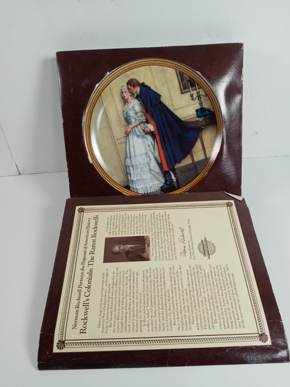 This collector plate by Norman Rockwell is a must-have for any collector or admirer of his iconic artwork. Featuring the charming scene of "The Unexpected Proposal," this plate is sure to bring a smile to anyone's face. The plate is part of a limited edition and is in great shape for its age.

The brand is Knowles and the plate is in the item and type category of collector plates. It has not been modified in any way. This item is a part of the Collectibles, Decorative Collectibles, and Collector Plates categories. Don't miss your chance to own a piece of history with this beautiful and timeless collector plate.