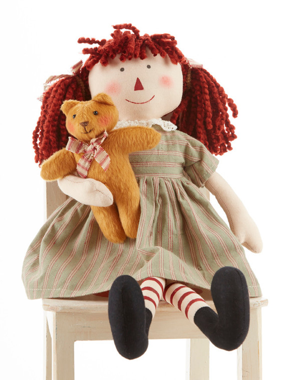 17" Rag Tots II Girl w/ Bear, Green: She's ready to play and cute as a button. She love's her little bear that comes with her too.  A perfect tea party companion!   She's just waiting to be invited to Tea! Includes:  1-17" Rag Tots II Girl w/ Bear, Green