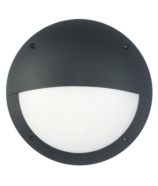 Vandal Resistant Wall Light IK10 12W 500lm 4000K IP66 Eyelid Black Lighting Style
