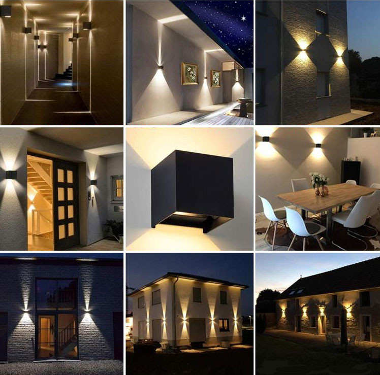 Adjustable Up Down Light 2x3W LED 4000K IP54 560lm Black | Lighting Style