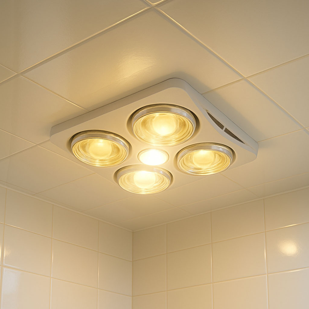 White 3-in-1 Bathroom Heater Fan Light 362mm | Lighting Style