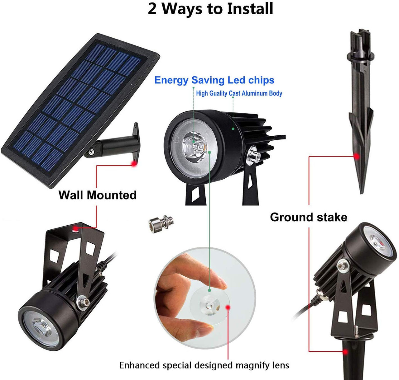 Solar spot lights with shop remote control