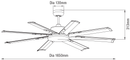 165cm 65-inch Black DC Ceiling Fan Remote Control 35W 5 Speed