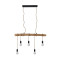 Timber 5 Light Pendant With Bar Canopy E27 60W