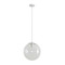 300mm Sphere Clear Glass Shade Pendant Light With White Metalware E27 IP20 25W 300mm Sphere Clear Glass Shade Pendant Light With White Metalware E27 IP20 25W