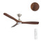 132cm 52-inch Nickel-Walnut DC Ceiling Fan Light Remote Control 3 Blade 30W