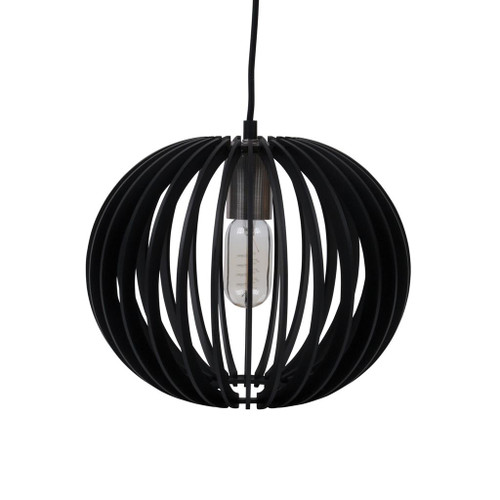 Contemporary 30cm Timber 1.5m Pendant Light Black