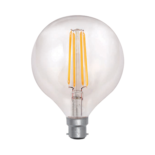 LED G125 Filament Globe 7W Warm White BC Dimmable