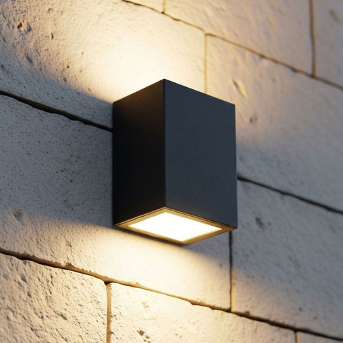 2x4W LED Stylish Cool White Up/Down Black Wall Light