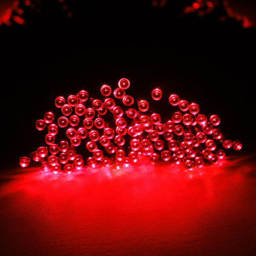 Red Solar powered Christmas Lights 30m Length