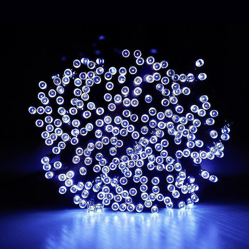 White Solar powered Christmas Lights 50m Length