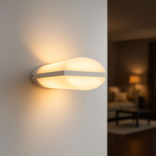 Curved White Wall Light