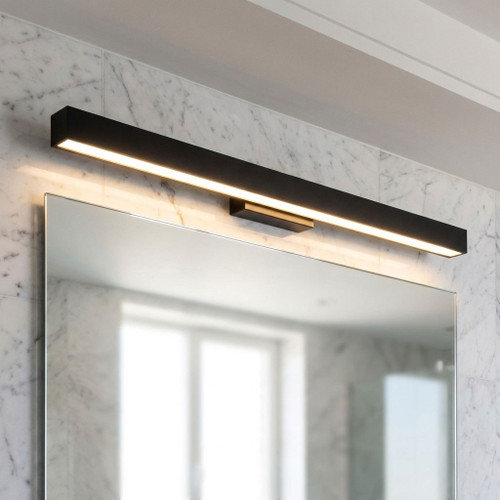 Black 24W Vanity Light Modern Linear 3000K 1800lm