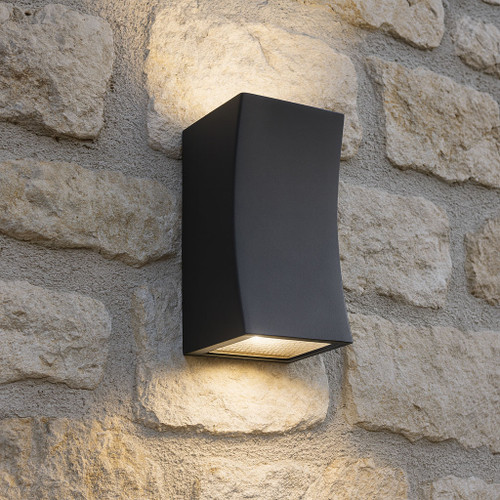 Up Down Light Marine Grade Sleek Vertical Curved 3000K 534lm IP54 Charcoal
