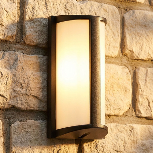 Outdoor Wall Light Marine Grade Modern Rounded Vertical 253mm IP44 40W Black
