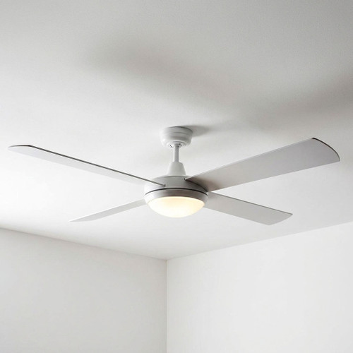 132cm 52-inch White AC Ceiling Fan With Light 3 Speed