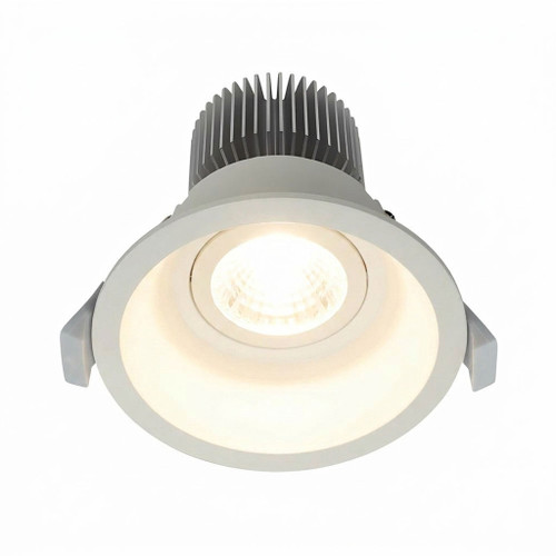 10W LED 850lm Downlight Dimmable IP20 Tri Colour 100mm Matt White