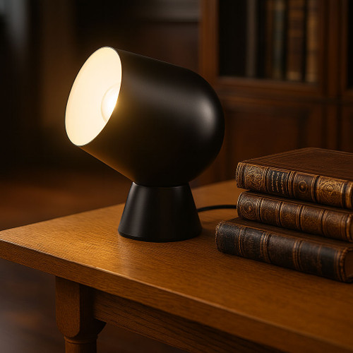 Black Touch Lamp Smooth Unique Shaped 175mm 25W
